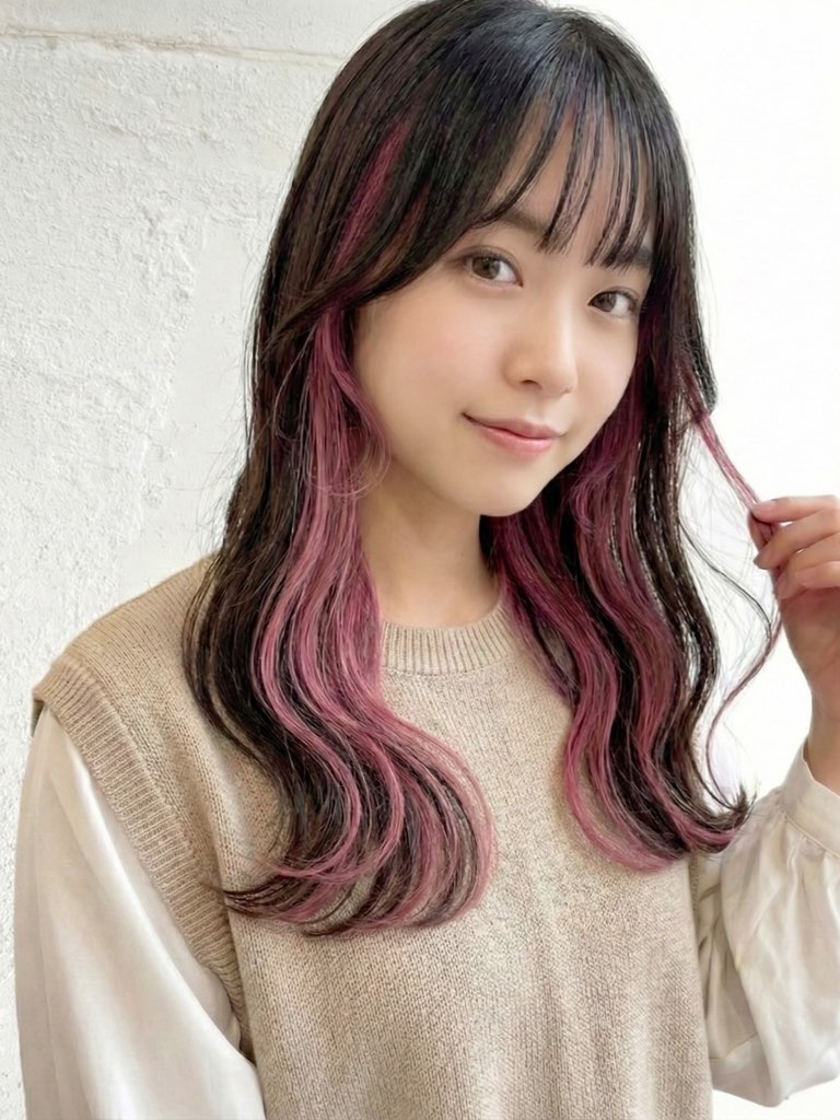 【髪型別】ピンクベージュのインナーカラー12選！入れ方や色落ちまで解説
